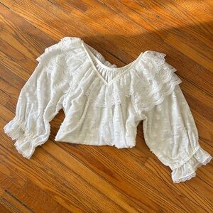 Vintage Lace Ruffle Blouse